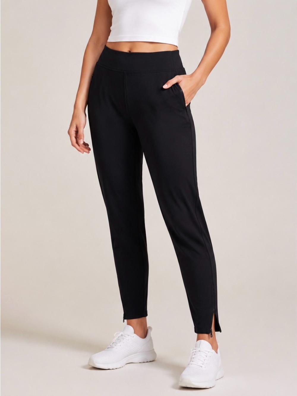 Athleta Black High-Rise Track Joggers